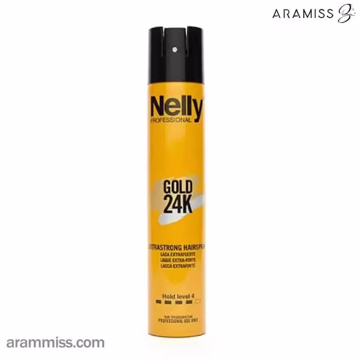 اسپری حالت دهنده مو نلی GOLD 24K extrastrong