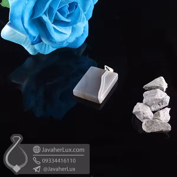 گردنبند سنگ عقیق سلیمانی _ کد : 400740