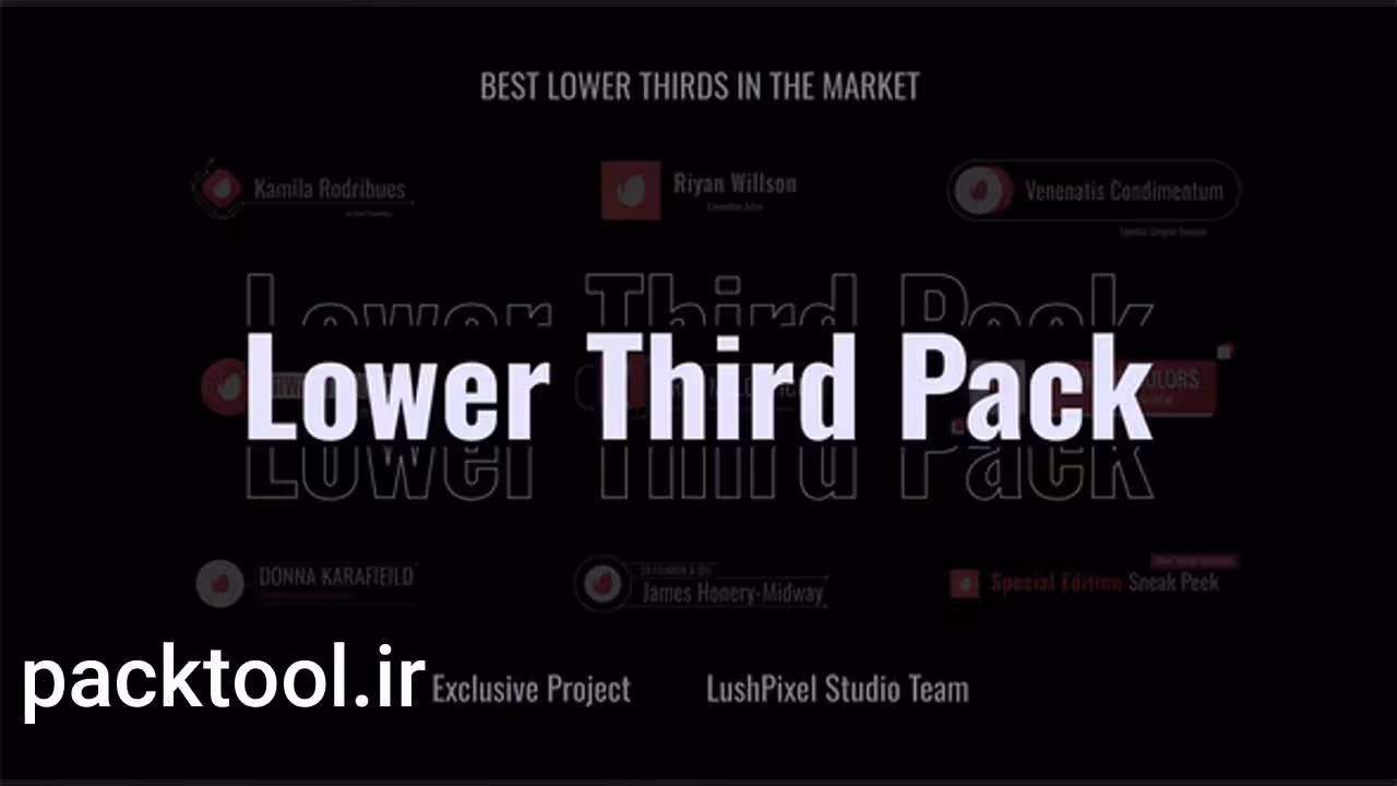 دانلود پروژه زیرنویس آماده پریمیر پرو Professional Logo Lower Thirds - پک تول