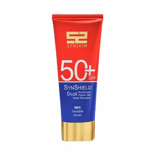 کرم ژل ضدآفتاب بدون چربی ساین شیلد  50 SPF مخصوص آقایان ساین اسکین 50 گرم SynSkin