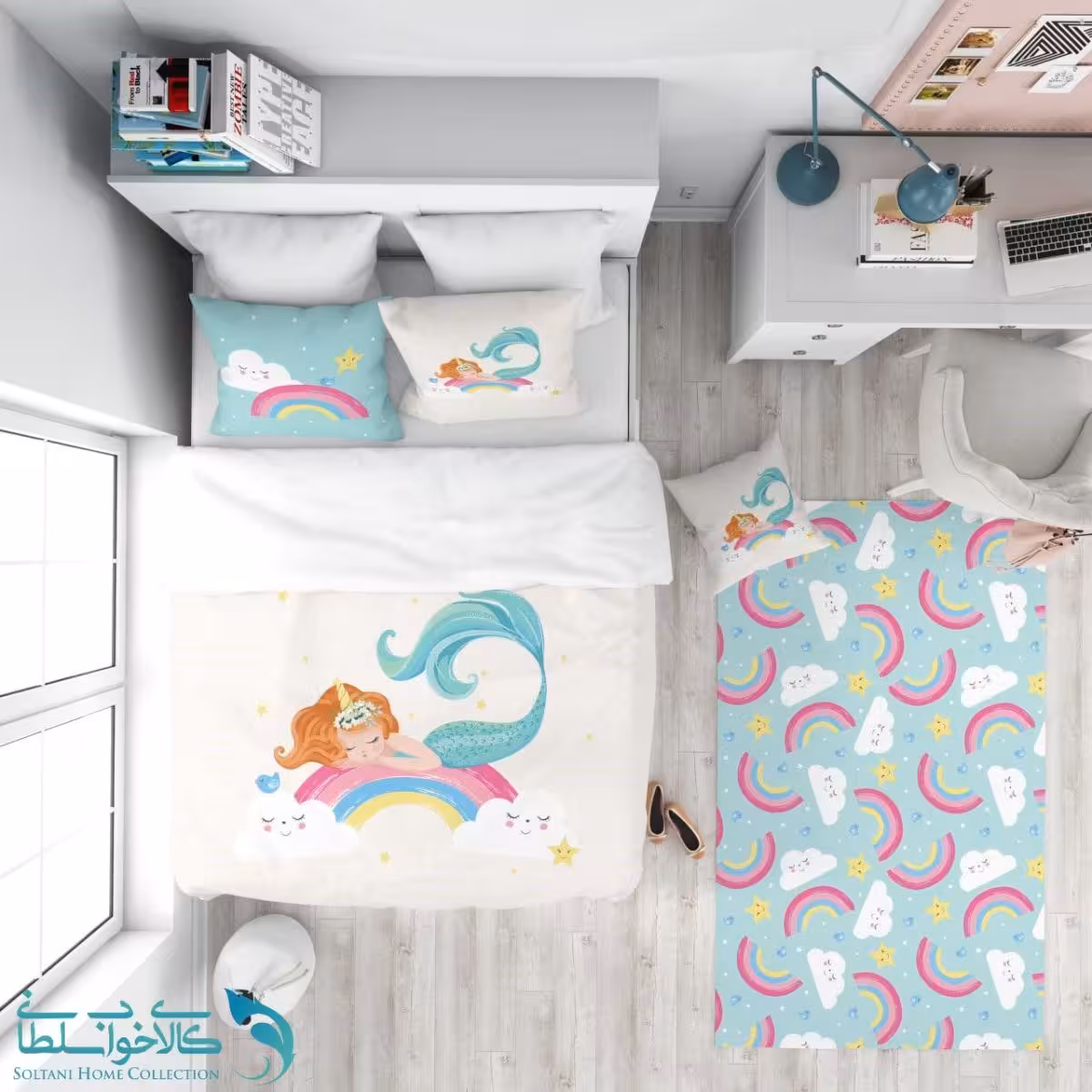 روتختی طرح پری دریایی کوچولو سایز یکنفره کد A2829