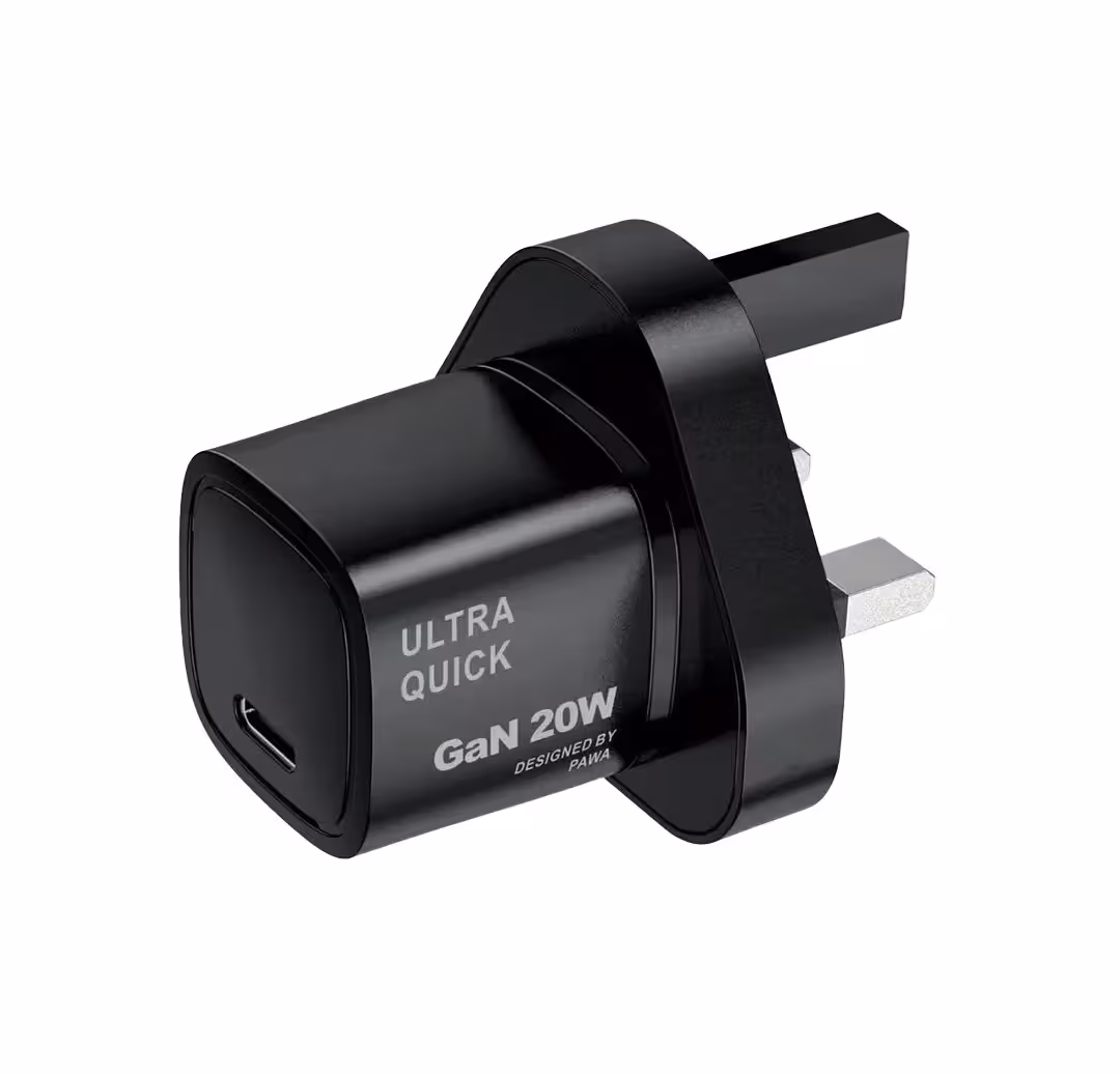 شارژر دیواری 20 وات 3 پین پاوا مدل Solid Gan PW-GN20UK