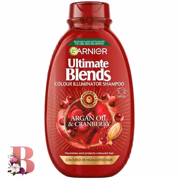 شامپو موهای رنگ شده گارنیه روغن آرگان و کرنبری 400 میلی لیتر | Garnier Ultimate Blends Argan Oil and Cranberry For Colored or Highlighted Hair Shampoo 400ml