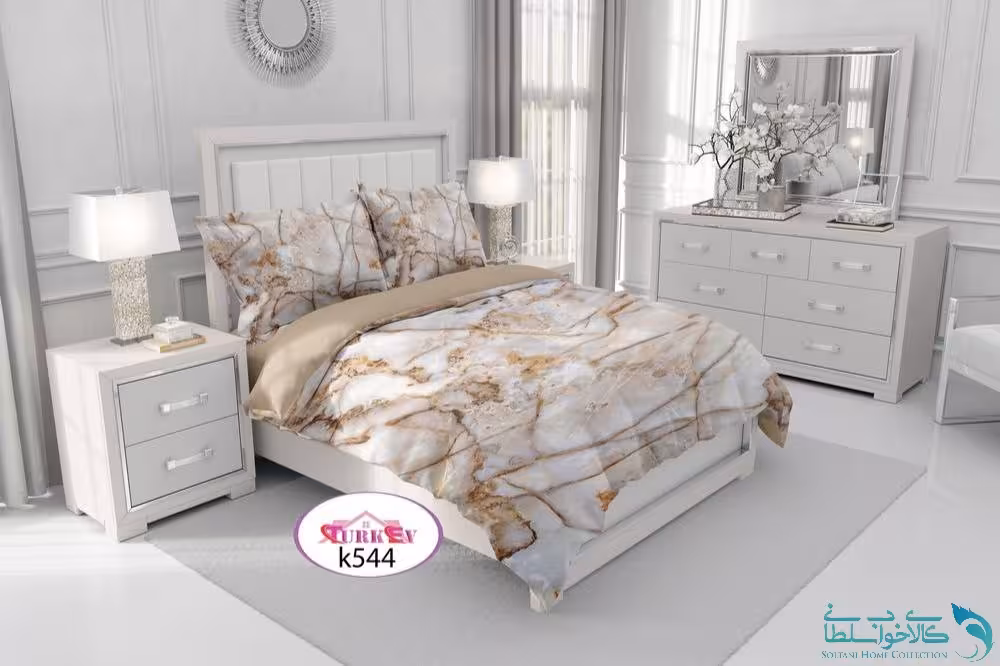 روتختی طرح سنگ سفید دونفره برند Turkev کد K544