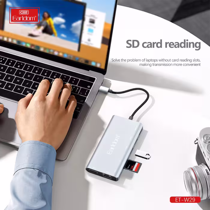 هاب 8 پورت USB-C ارلدام مدل 8IN1 W29