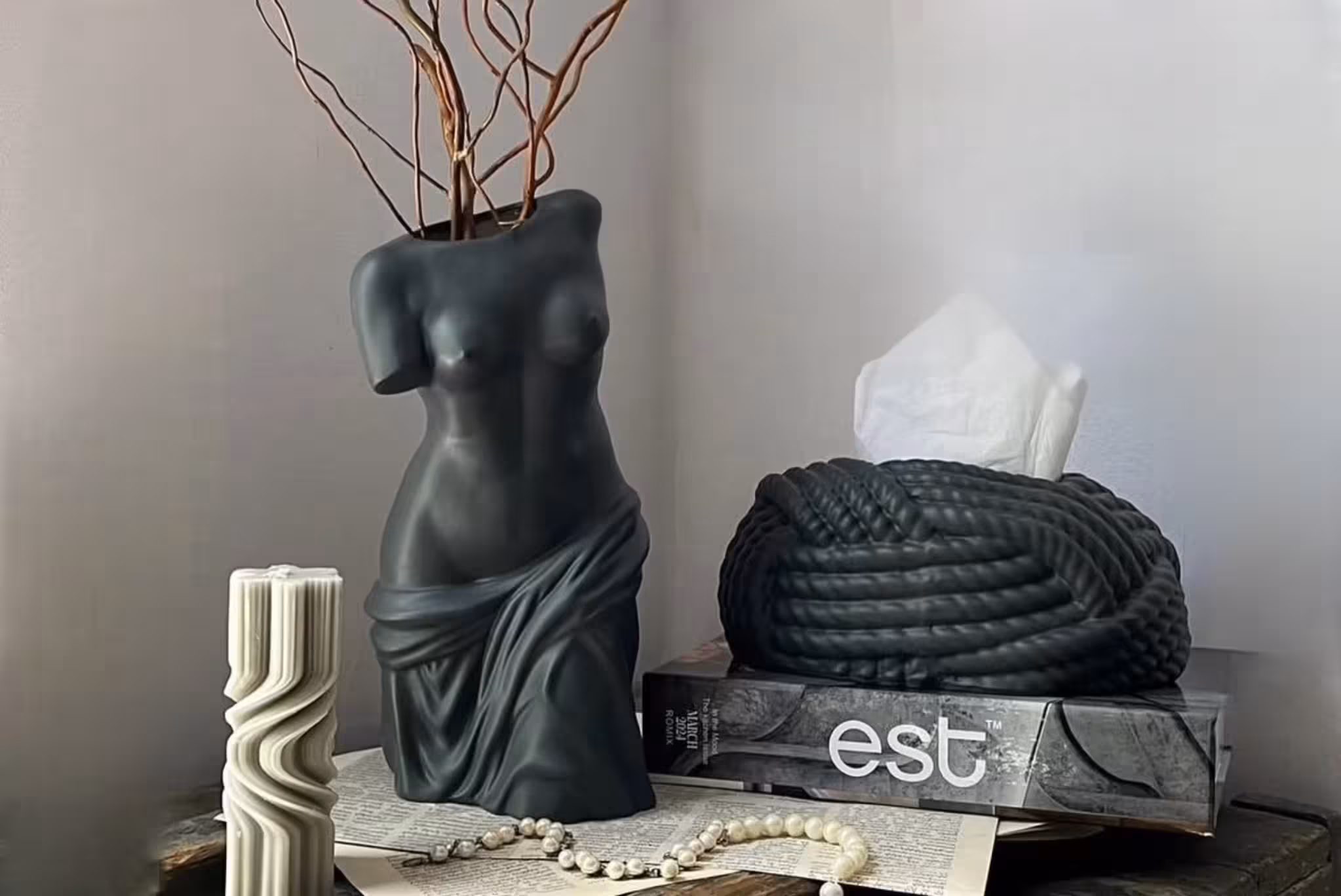 ست جادستمال کاغذی و گلدان کدکالا 700