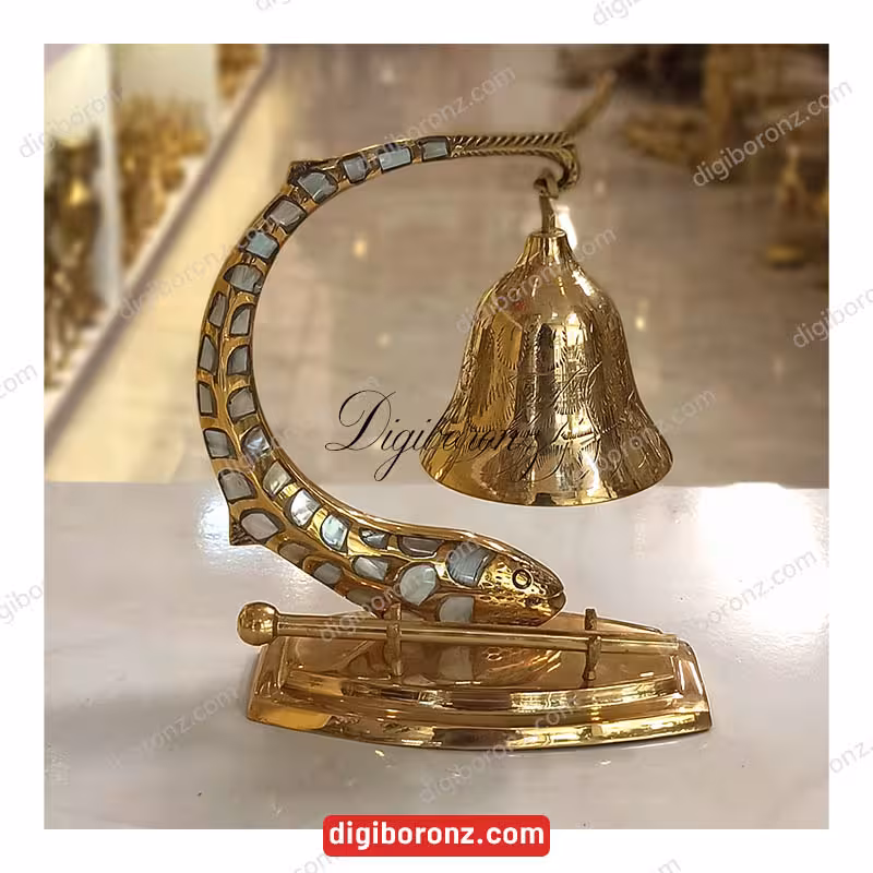 ناقوس برنجی برنزی هندی طرح ماهی سایز بزرگ