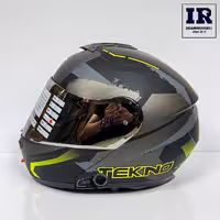 کلاه کاسکت بلوتوث دار فک متحرک تکنو Tekno - خاکستری فسفری   M2C