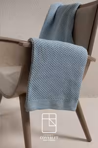 شال تخت و مبل رنگ آبی روشن مدل miel