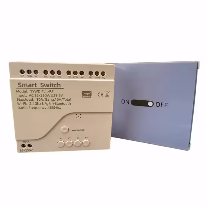 رله سوئیچ هوشمند چهار کانال تابلویی TUYA مدل TYWD