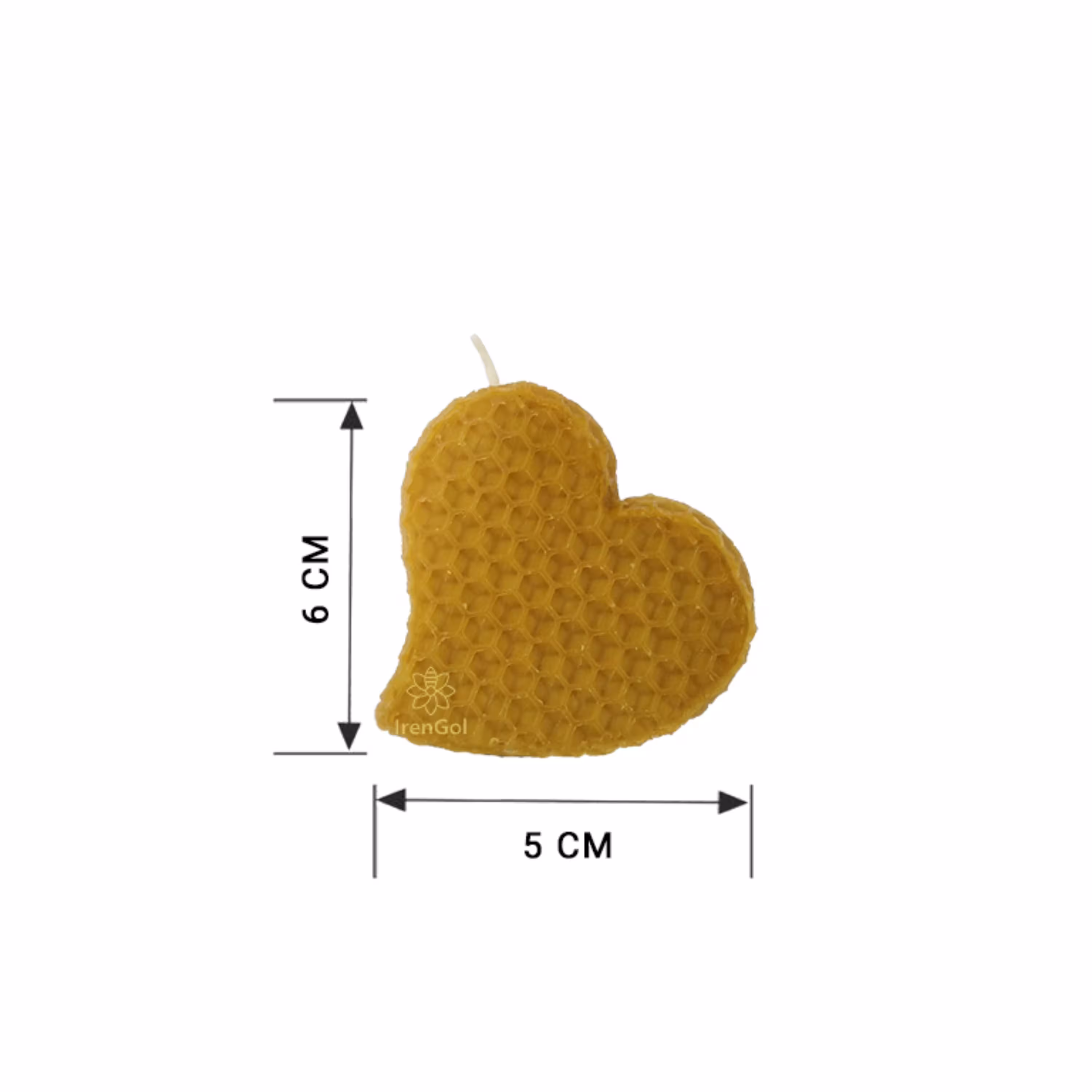 شمع مومی زنبور عسل طبیعی - مدل قلب