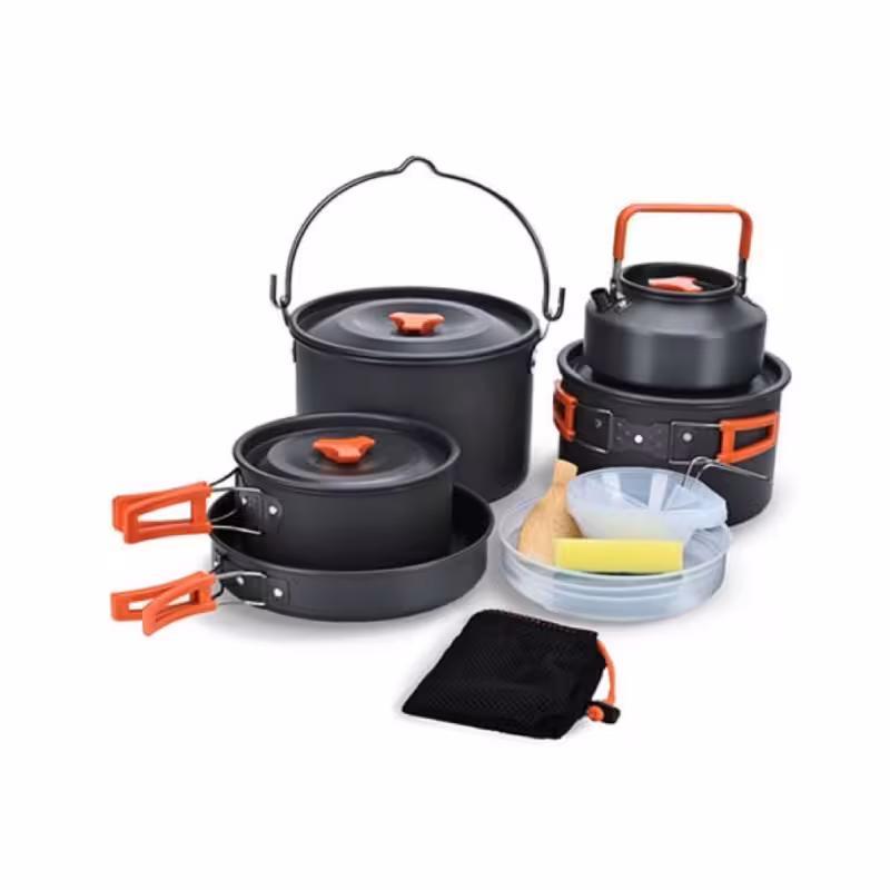 ست وسایل آشپزی کمپینگ گرین لاین GNCMPCKSETOBK