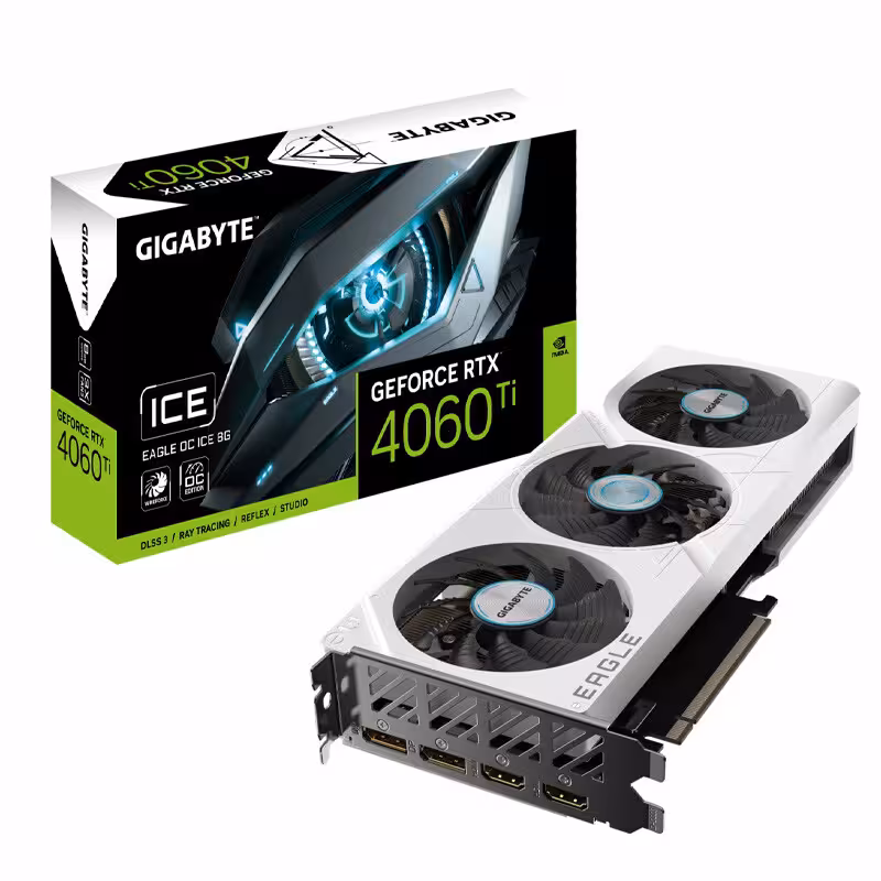 کارت گرافیک گیگابایت مدل GeForce RTX 4060 Ti EAGLE ICE OC ظرفیت 8 گیگابایت