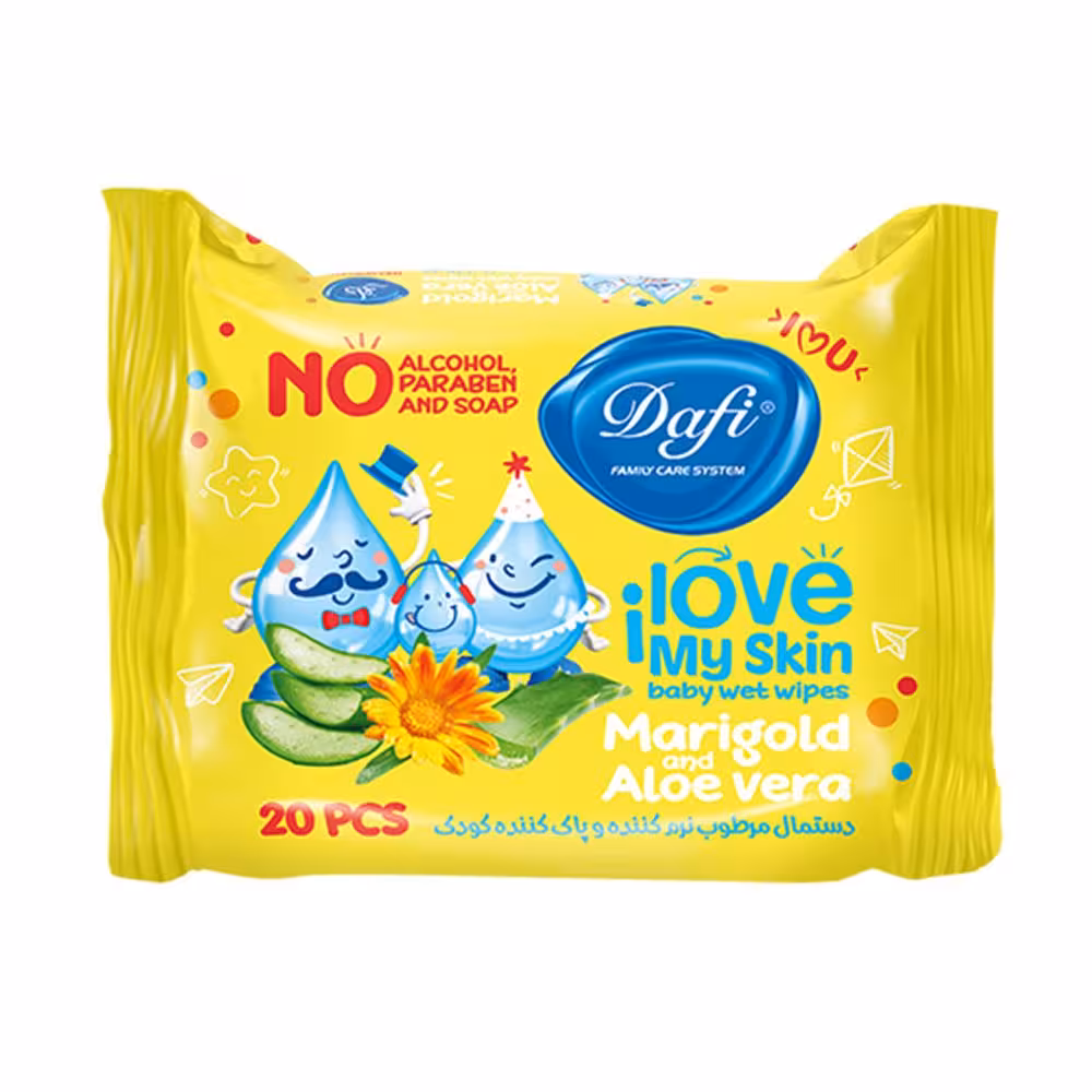 دستمال مرطوب پاک کننده و نرم کننده کودک دافی