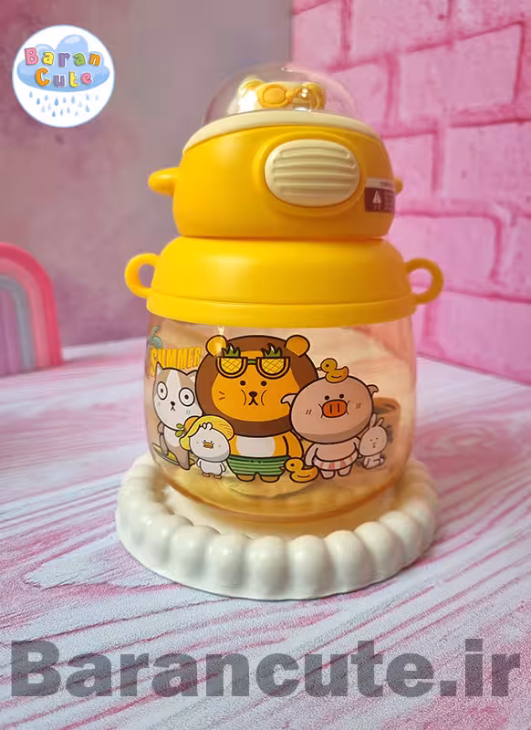 قمقمه فانتزی طرح پاندا و دوستان زرد