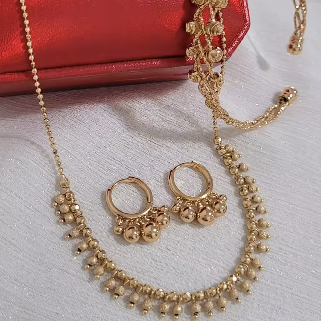 سرویس طرح طلای زنانه،برند ژوپینگ،رنگ ثابت،قابل سفارش جداگانه💍