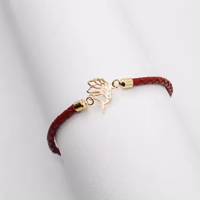 دستبند بافت پلاک طلا