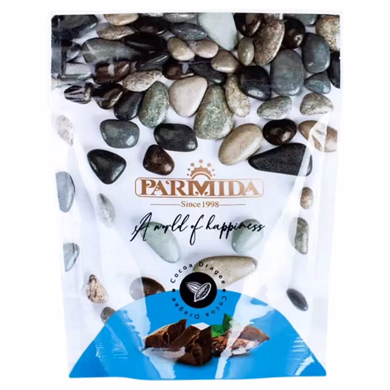 دراژه شکلاتی سنگ رودخانه ای پارمیدا – 240 گرم