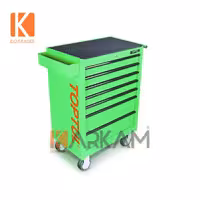 جعبه ابزار 7 کشو چرخدار سبز TCAA0701 تاپ تول