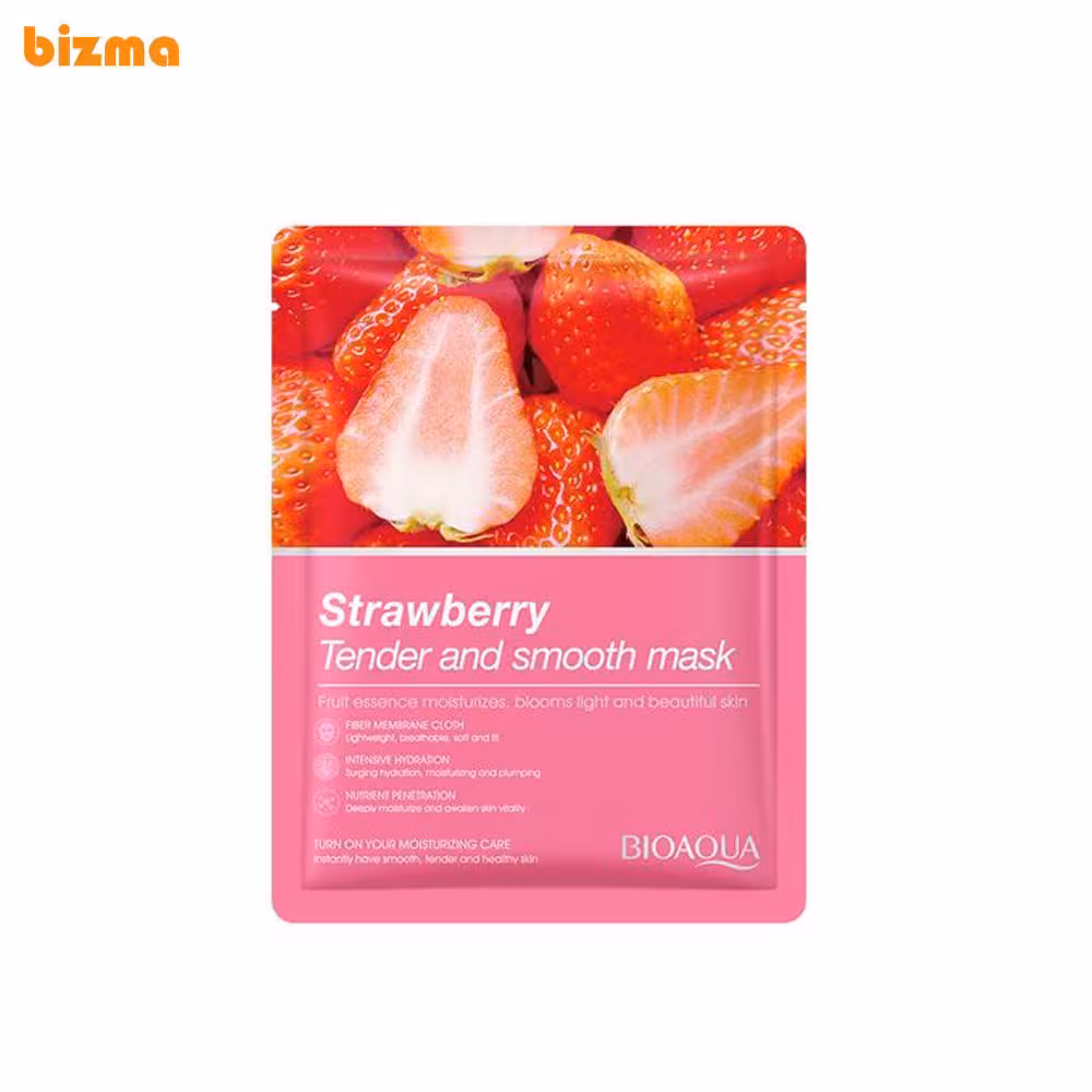 ماسک ورقه‌ای صورت توت فرنگی بایو آکوا