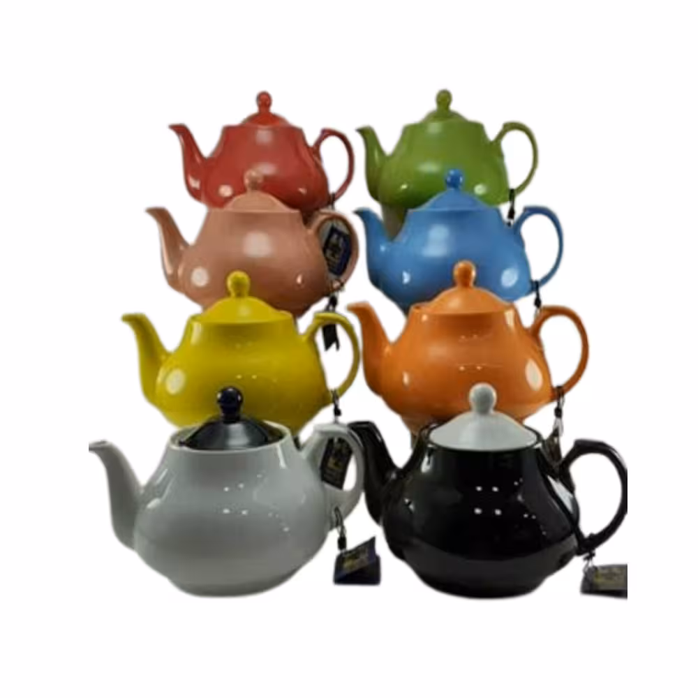 قوری چینی شکس رنگ صورتی