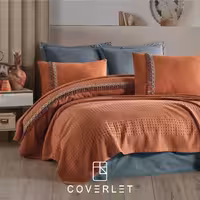 ست پیکه روتختی آجری طوسی دونفره مدل Bohemline