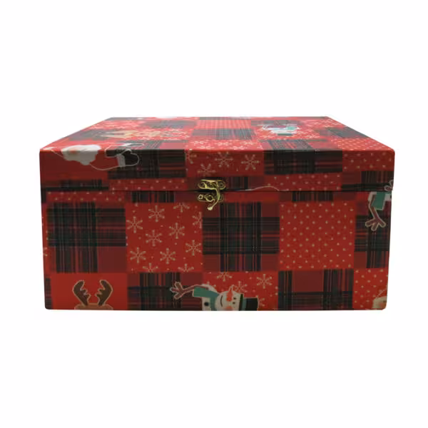 سورل جعبه درب دار 18*28 زمینه قرمز طرح آدم برفی