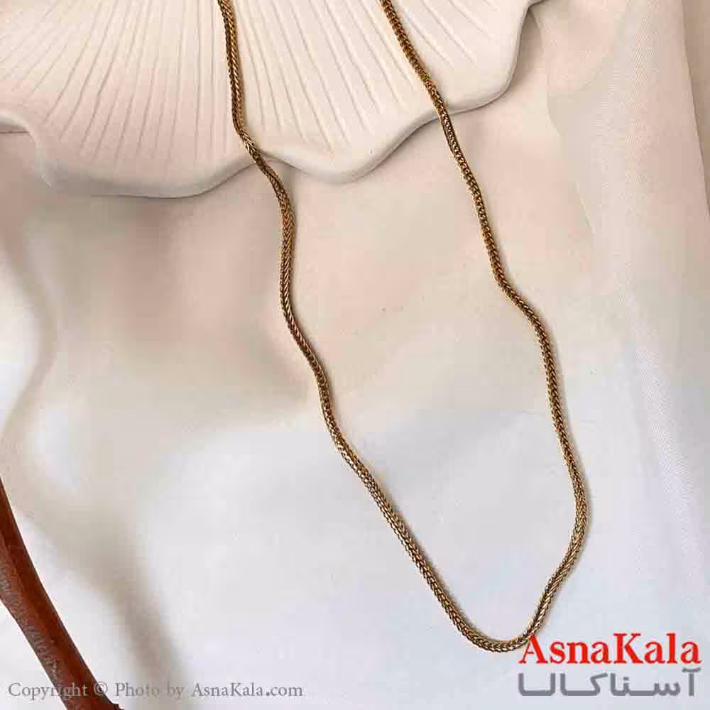 گردنبند اسپورت مدل کارتیر دوبل ریز استیل رنگ طلایی 45 سانت کد GNB161889W
