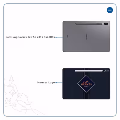 برچسب پوششی ماهوت مدل Hermes-Logo مناسب برای تبلت سامسونگ Galaxy Tab S6 2019 SM-T865