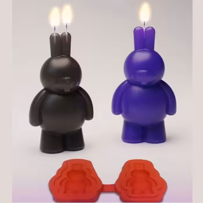 قالب شمع مدل خرگوش ایستاده سه بعدی