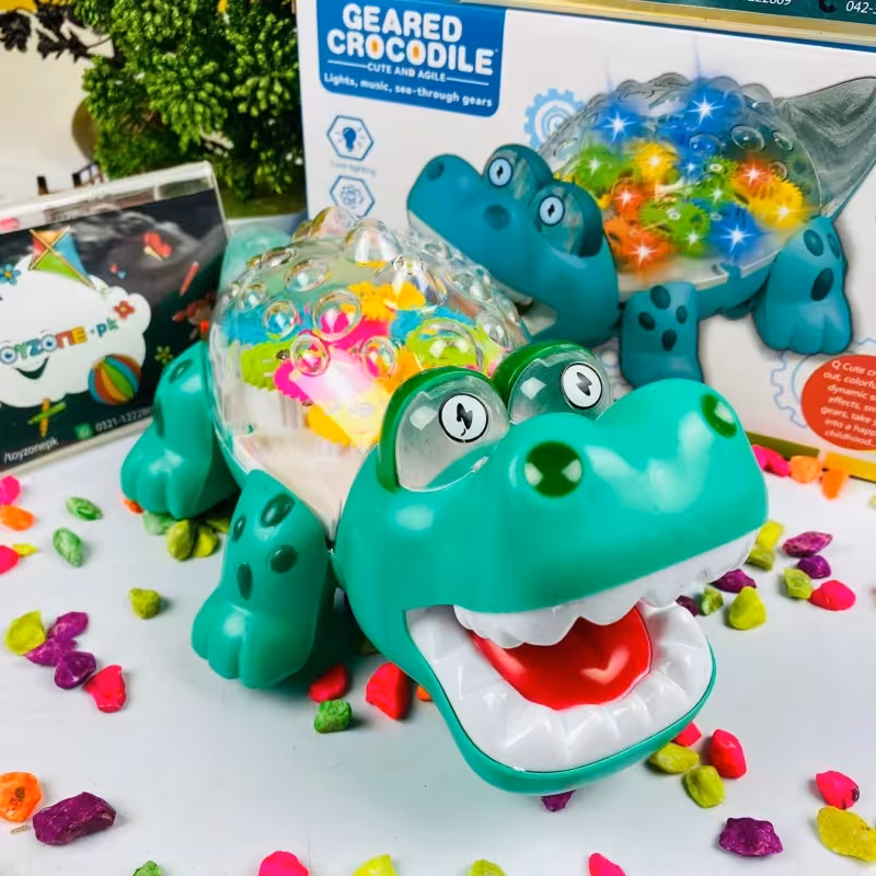 اسباب بازی مدل تمساح چرخ دنده ای