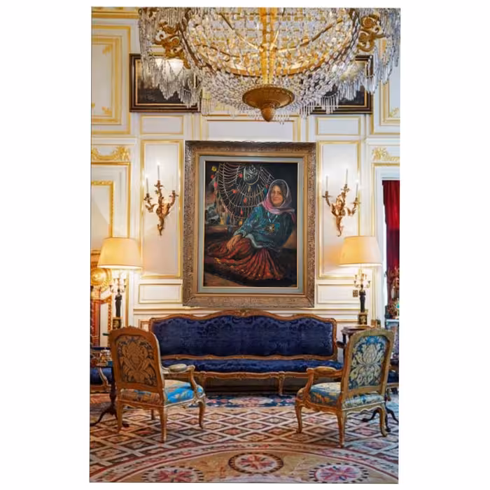 تابلو نقاشی رنگ وروغن طرح دختر کرد کد 110