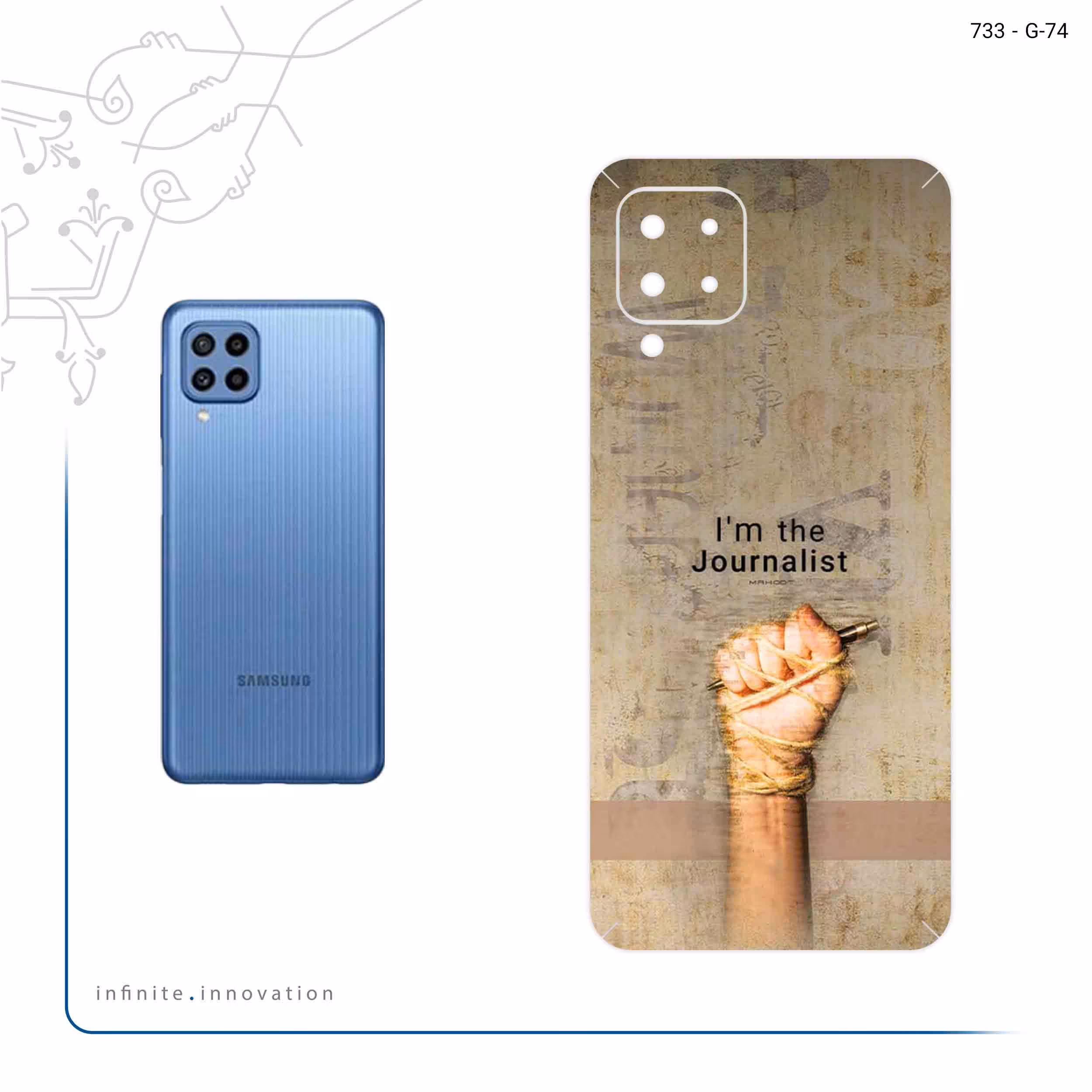 برچسب پوششی ماهوت مدل Journalist مناسب برای گوشی موبایل سامسونگ Galaxy M22