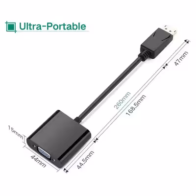 مبدل Display Port به VGA تی سی تراست مدل TC-DP2V