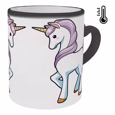 ماگ حرارتی مدل دسته قلبی طرح یونیکورن کد 35