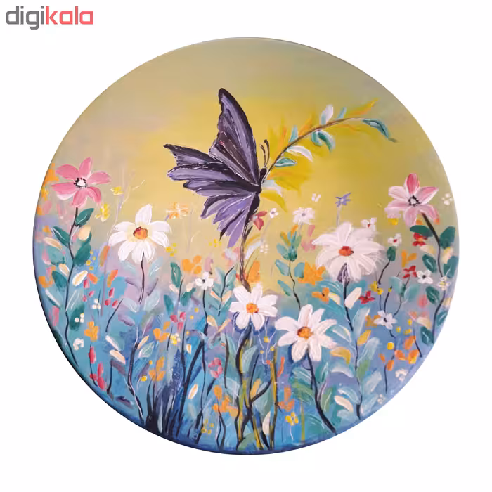 بشقاب سفالی طرح پروانه کد D10-S25