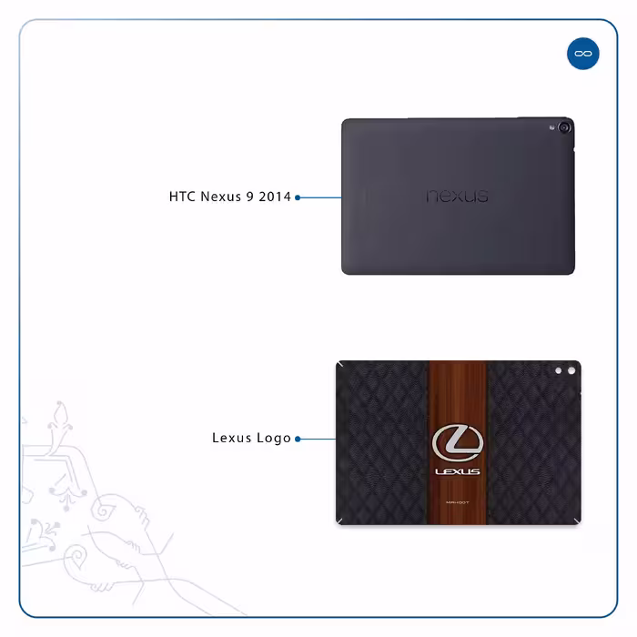 برچسب پوششی ماهوت مدل Lexus-Logo مناسب برای تبلت اچ تی سی Nexus 9 2014
