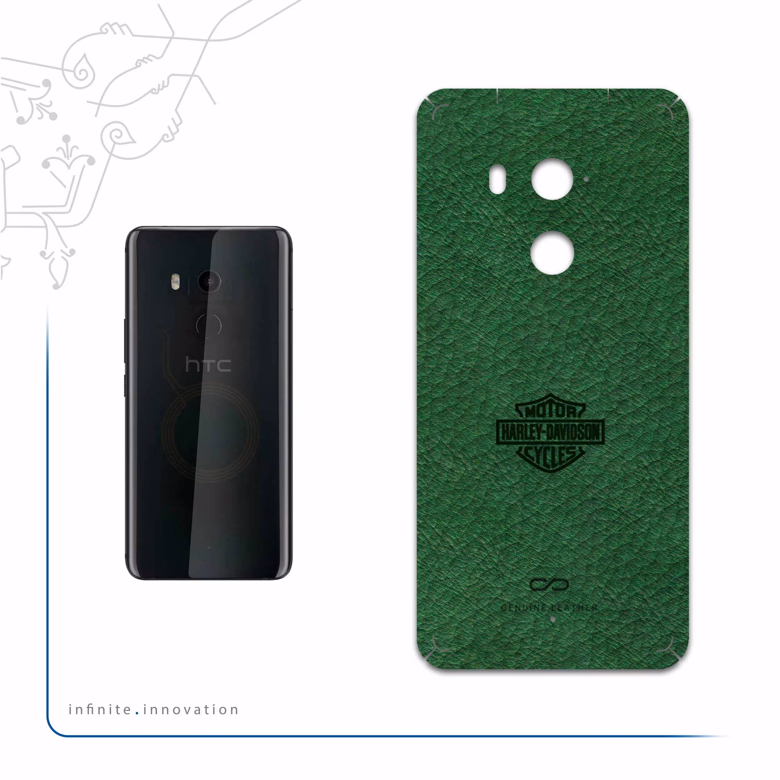 برچسب پوششی ماهوت مدل GL-HRLY_DVDSN مناسب برای گوشی موبایل اچ تی سی U11 Plus