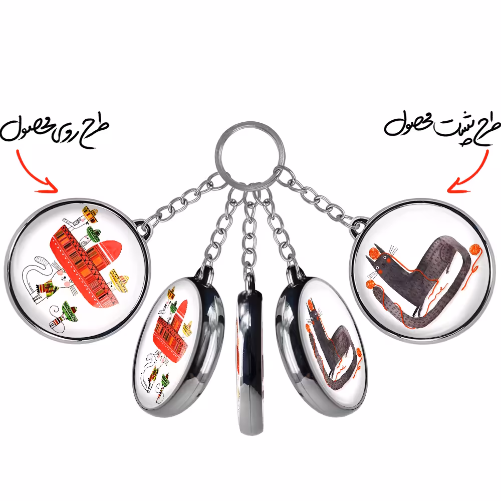 جاکلیدی خندالو طرح گربه مدل دوطرفه کد 52375223