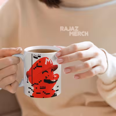 ماگ رجز مرچ طرح گرافیکی ماریو قارچ خور مدل M810