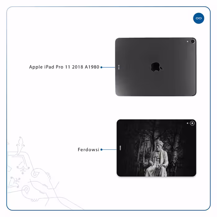 برچسب پوششی ماهوت مدل Ferdowsi-Logo مناسب برای تبلت اپل iPad Pro 11 2018 A1980