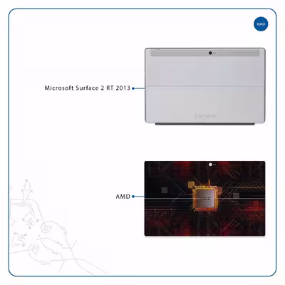 برچسب پوششی ماهوت مدل AMD Brand مناسب برای تبلت مایکروسافت Surface 2 RT 2013
