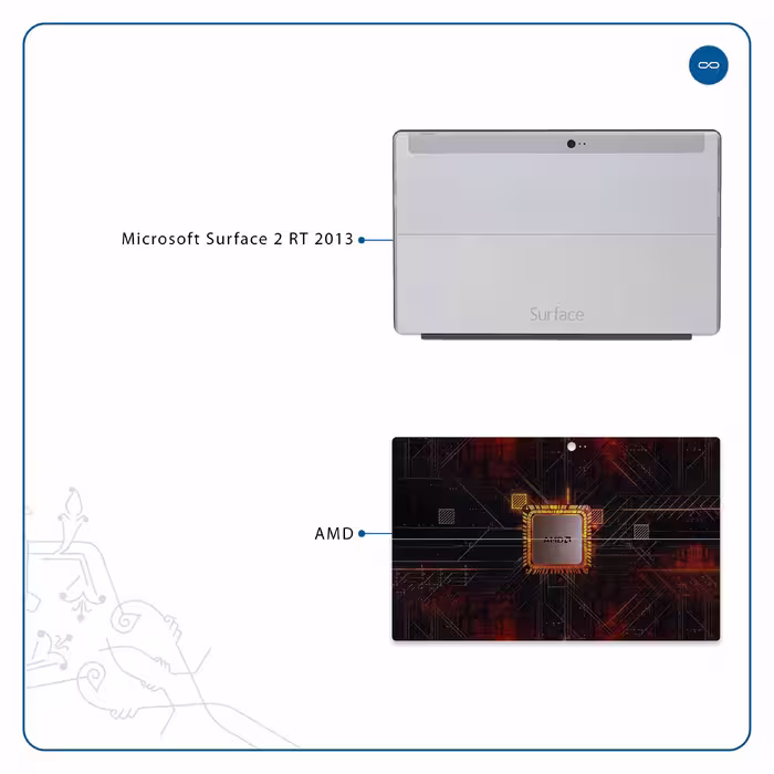 برچسب پوششی ماهوت مدل AMD Brand مناسب برای تبلت مایکروسافت Surface 2 RT 2013