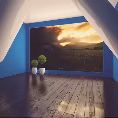 تابلو شاسی مدل منظره غروب و اسب تنها کد 015