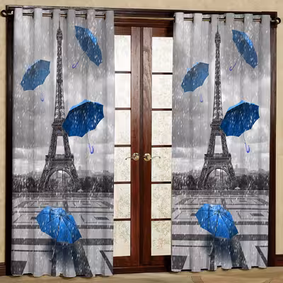 پرده مدل برج و چتر هازان پانچی کد 1096 سایز 140x200 سانتی متر