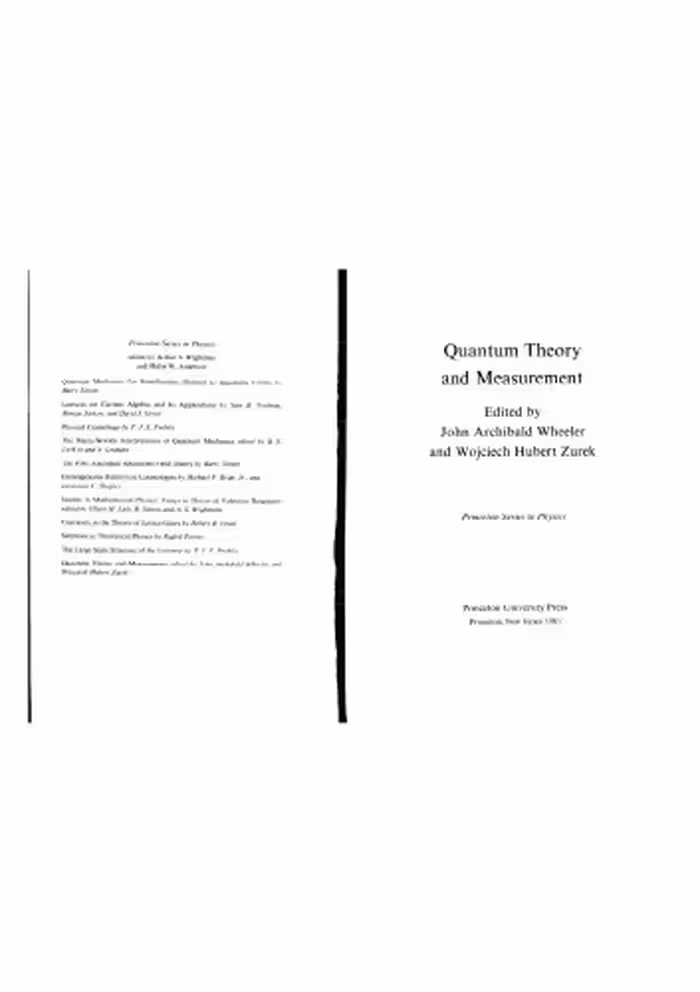 خرید و دانلود نسخه کامل کتاب Quantum Theory and Measurement