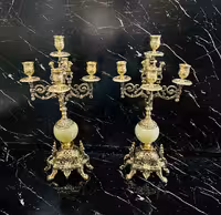 شمعدان کنت سنگی در چهار رنگ سفید مشکی پرتقالی و فسفری