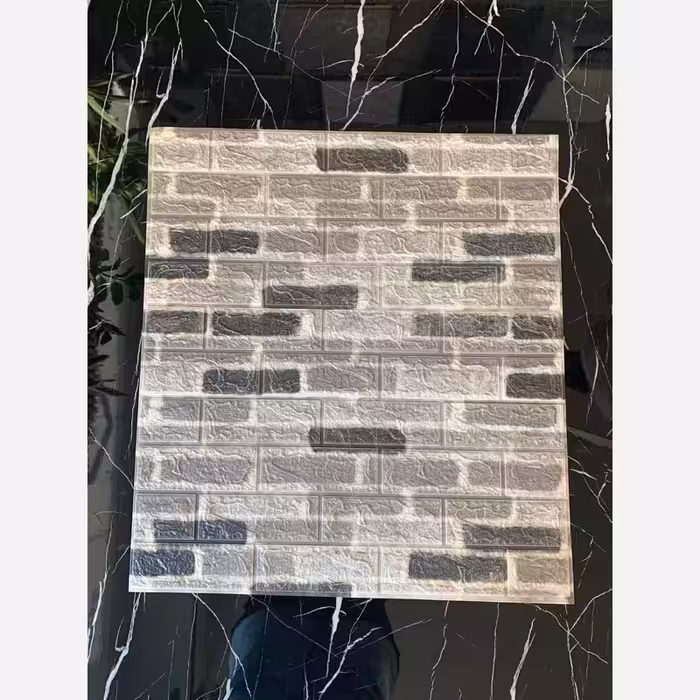 طرح دیوارپوش فومی پشت چسبدار طرح آجر کد fc09 ابعاد70در70 cm ضخامت 7میل (پس کرایه)