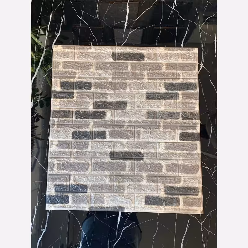 طرح دیوارپوش فومی پشت چسبدار طرح آجر کد fc09 ابعاد70در70 cm ضخامت 7میل (پس کرایه)