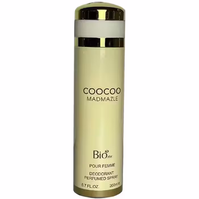 اسپری بدن زنانه بیو استار مدل COOCOO MADMAZLE حجم 200 ML